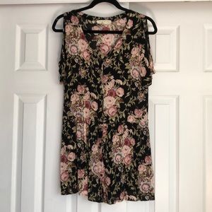 Cold Shoulder Floral Dress
